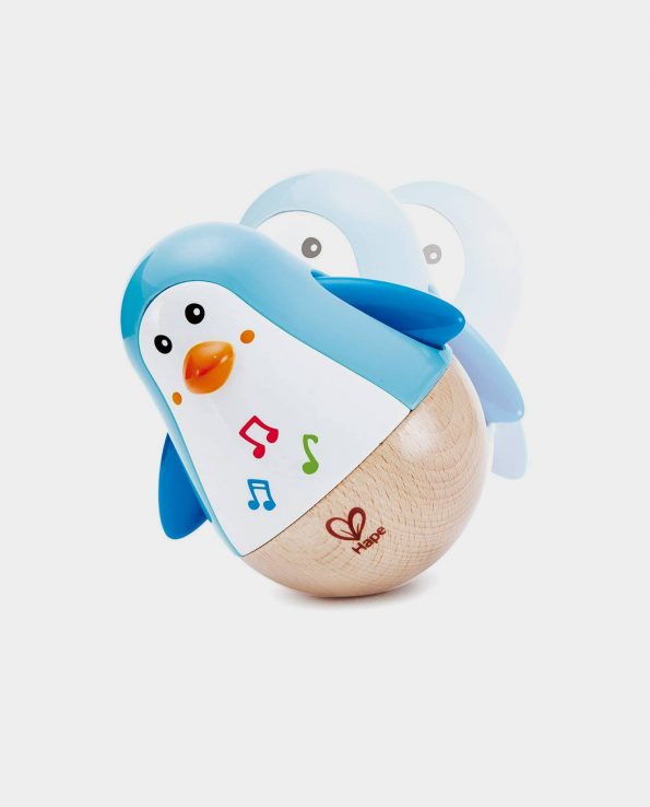 Juguete para bebés tentetiesos musical pingüino de Hape