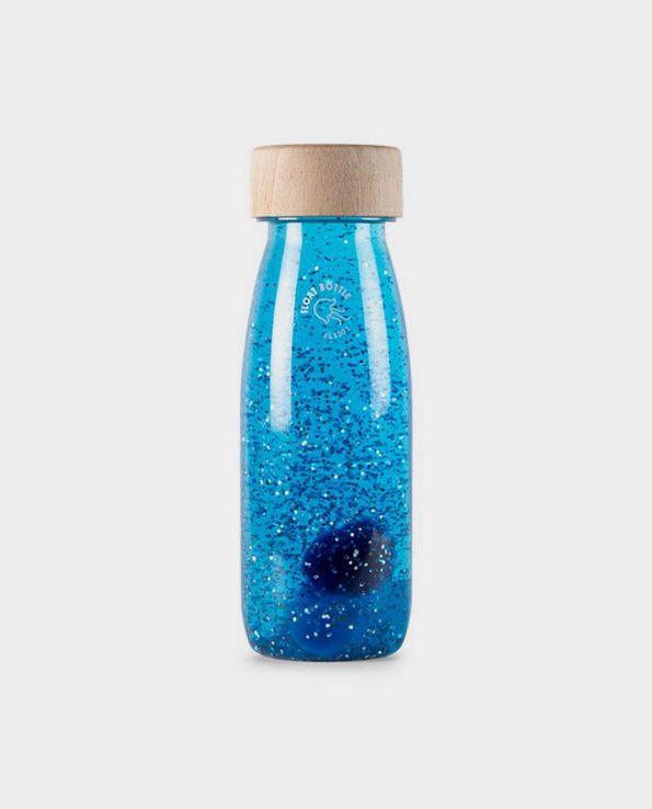 Botella sensorial flotante azul