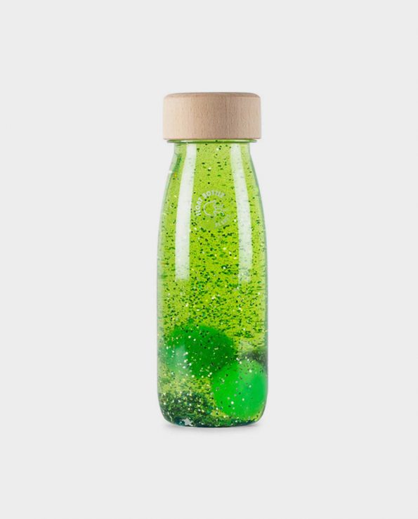 Botella sensorial flotante verde
