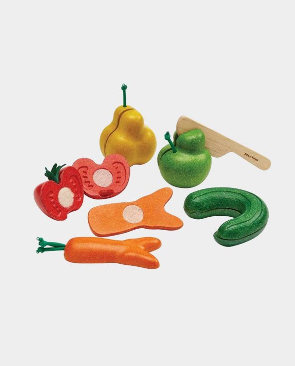 Frutas y Verduras Imperfectas Plantoys Juego simbolico cocina de madera Montessori Waldorf