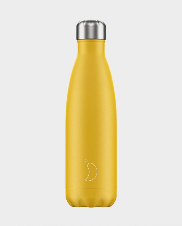 Botella termica o termo de 750ml 1 litro amarilla mate de Chilly