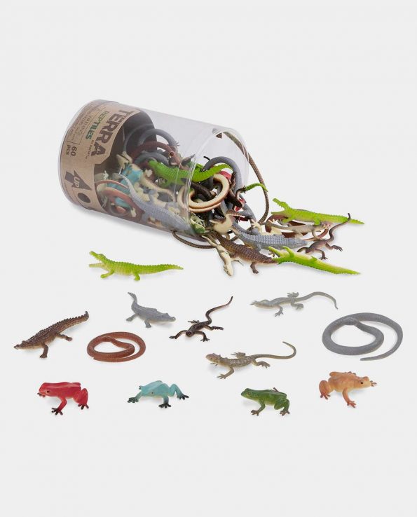 Bote de animales realistas de juguete reptiles