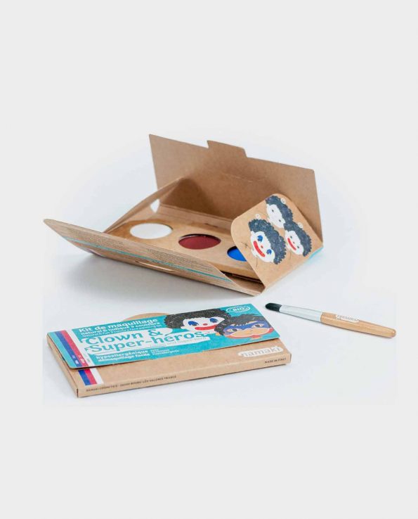 Kit de Maquillaje para niños ecológicos sin tóxicos Payaso y Superhéroe Namaki
