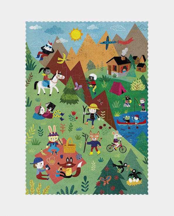 Puzzle reversible para niños con dibujos de la montaña Let's go to the Mountain Londji