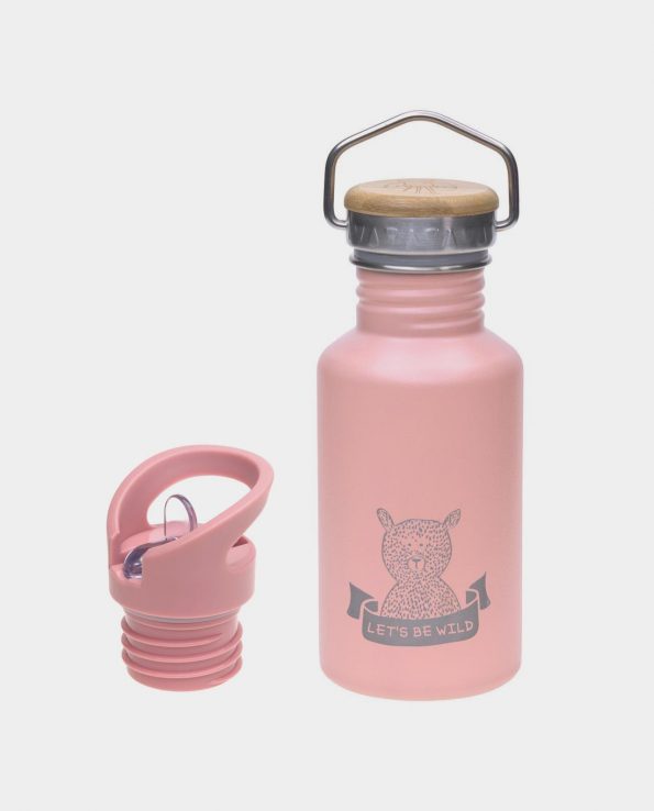 Botella de acero inoxidable para niños Lassig Adventure de 500ml color rosa