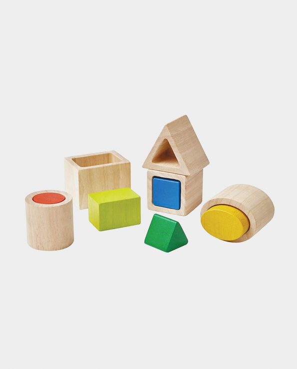 Juguete encajable para niños de madera Montessori Encaja las formas de Plantoys