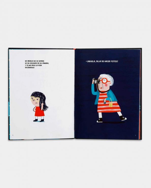 Libro infantil ilustrado para niños Abuela deja de hacer Fotos que trata los recuerdos