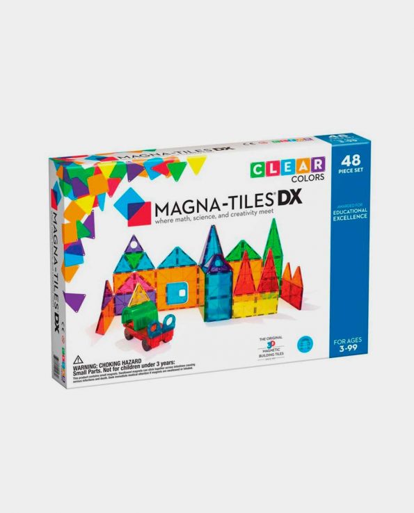 magna-Tiles DX 48 piezas de construcción imantadas translúcidas para jugar