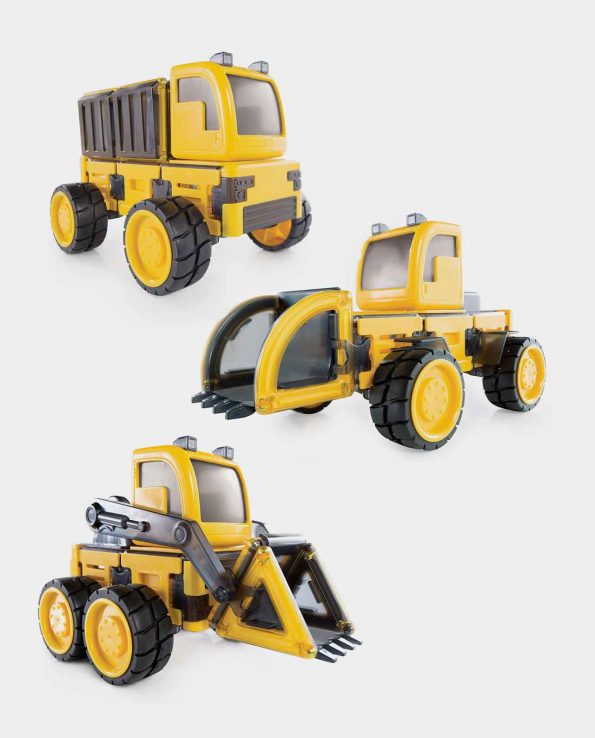 Power Clix Magnético 55 piezas Vehículos juguetes de vehículos excavadora ara niños magnéticos