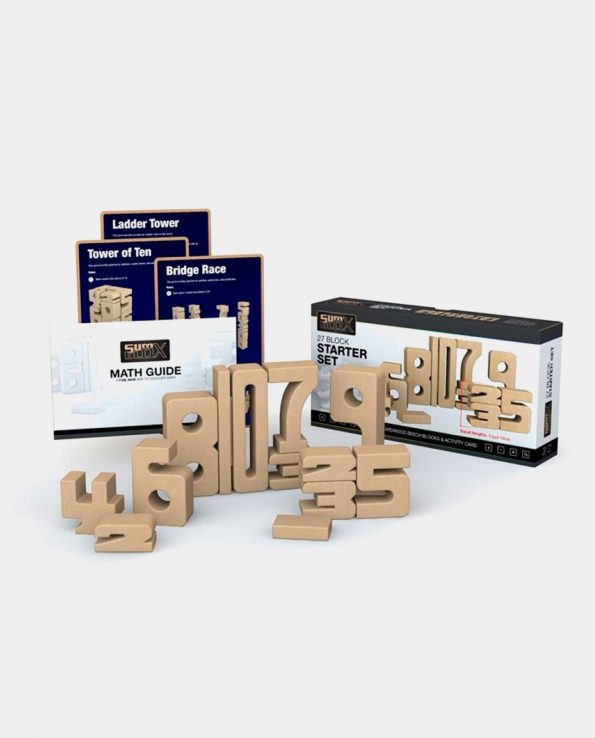 Sumblox Bloques Matemáticos de madera para niños con números grandes de madera