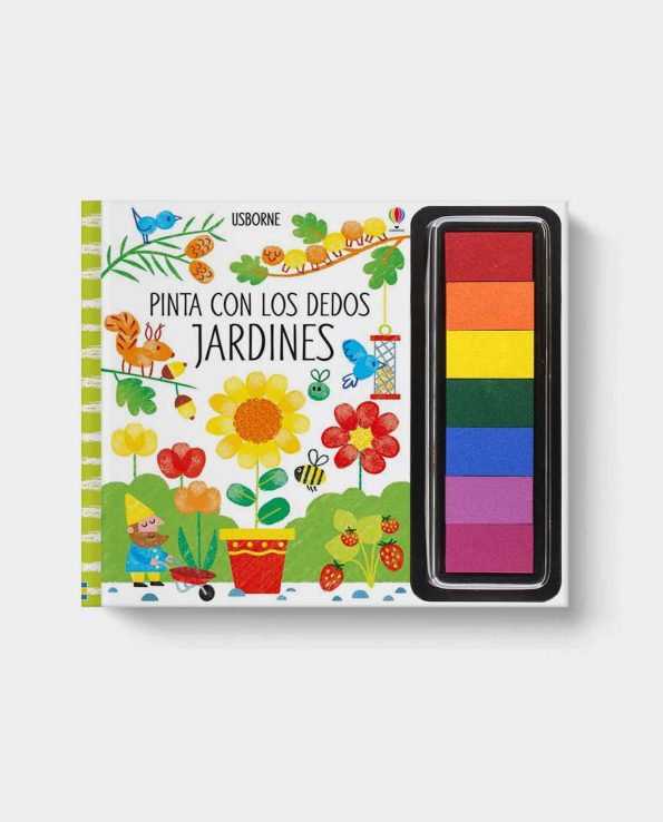 Libro infantil Pinta con los dedos Jardines de Usborne. Libro para niños pintar con los dedos