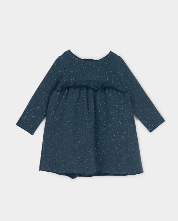 Vestido para niña de algodón orgánico 100% Sand Nocturnal Blue Baby Clic