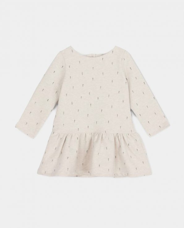 Vestido para niña de algodón orgánico Wood Beige Baby Clic