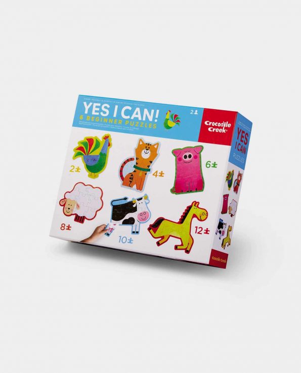 Yes I can! Animales de granja juego de puzzle de animales de granja para niños con piezas grandes montessori waldorf reggio emilia