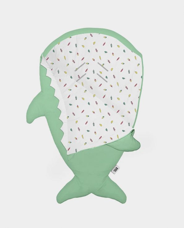 Saco para bebés con forma de tiburón Mint - Polos de Baby Bites