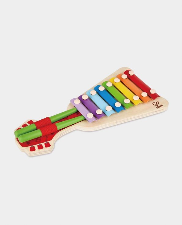 Guitarra Xilófono Multicolor 2 en 1 Hape juguete musical montessori waldorf reggio emilia