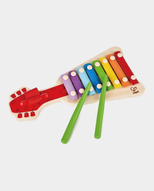 Guitarra Xilófono Multicolor 2 en 1 Hape juguete musical montessori waldorf reggio emilia