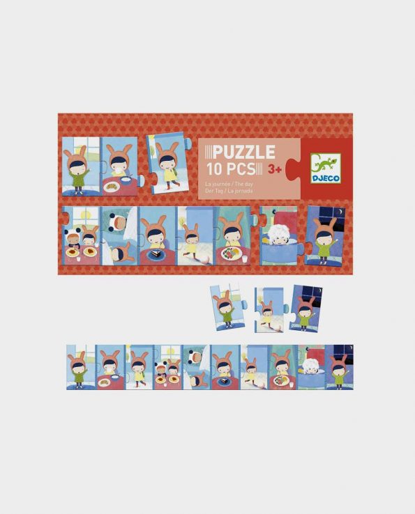 Puzzle 10 pcs La Jornada Djeco puzzle para niños montessori walrof reggio emilia