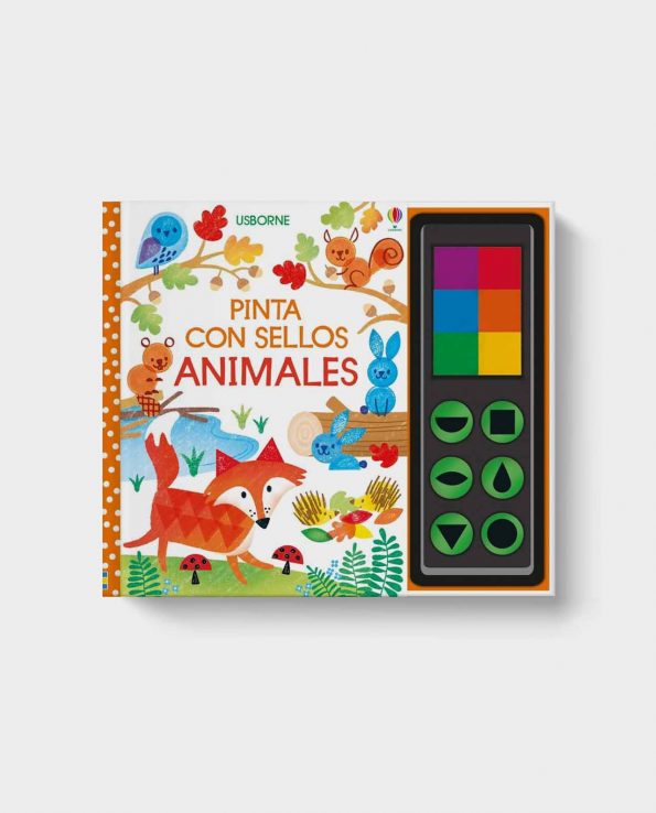 Libro ilustrado infantil con pinturas Pinta con los Sellos Animales