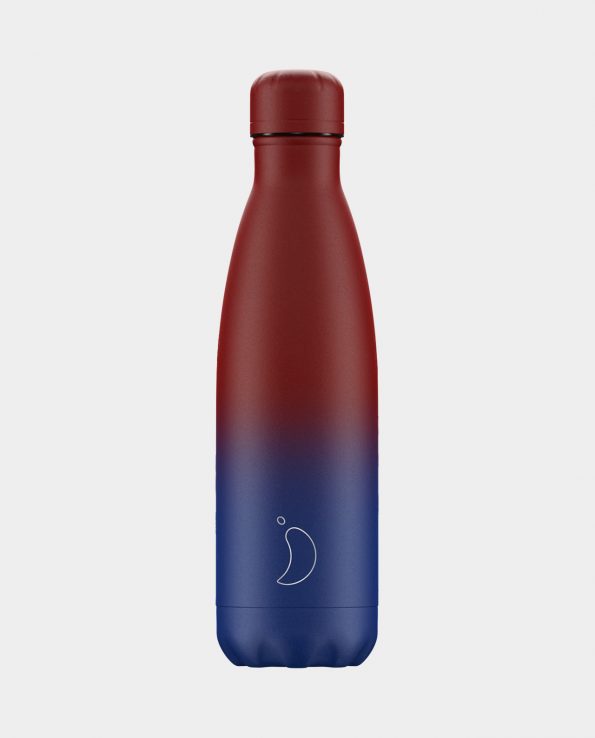 Botella Acero Inoxidable Chilly’s Gradient Mate Azul y Rojo 500ml