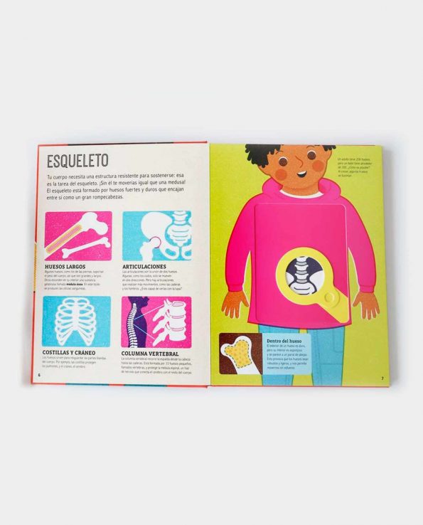 Libro El Cuerpo Humano – La Lupa Mágica Libro ilustrado infantil para aprender las partes del cuerpo contiene una lupa