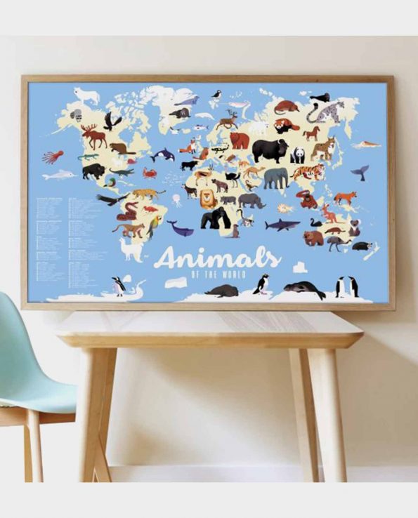 Gran Poster de Pegatinas Animales del Mundo - Poppik