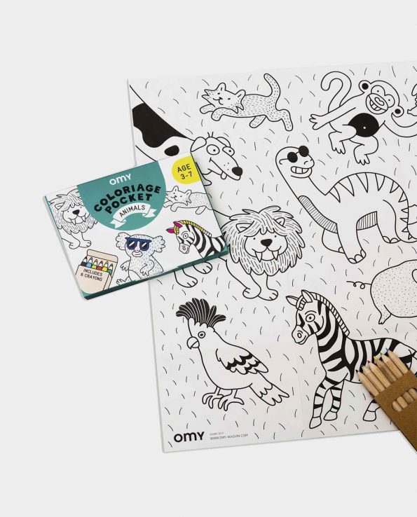 Coloring Pocket + Poster Animals OMY