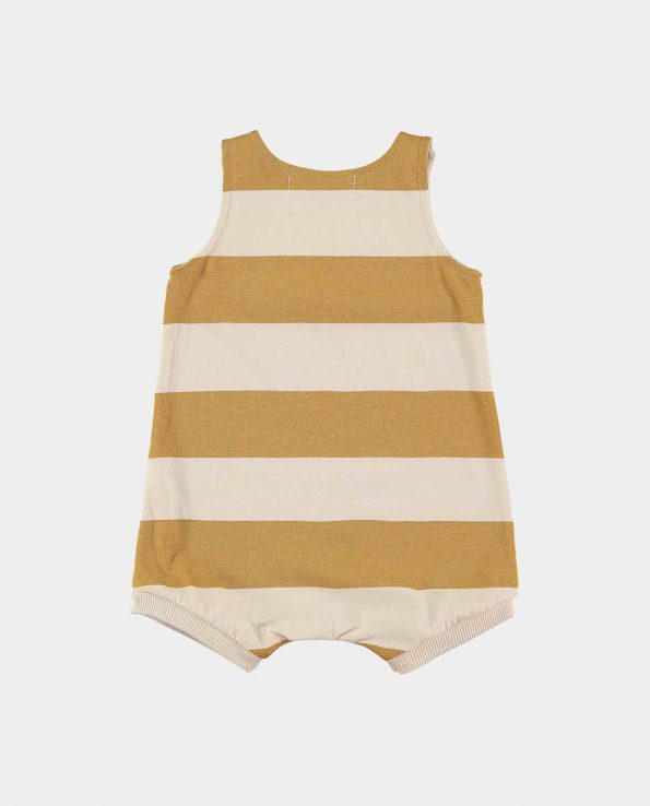 Pelele Corto Stripes Mustard Yellow Baby Clic