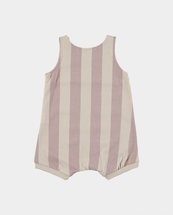Pelele Corto Stripes Pink Baby Clic
